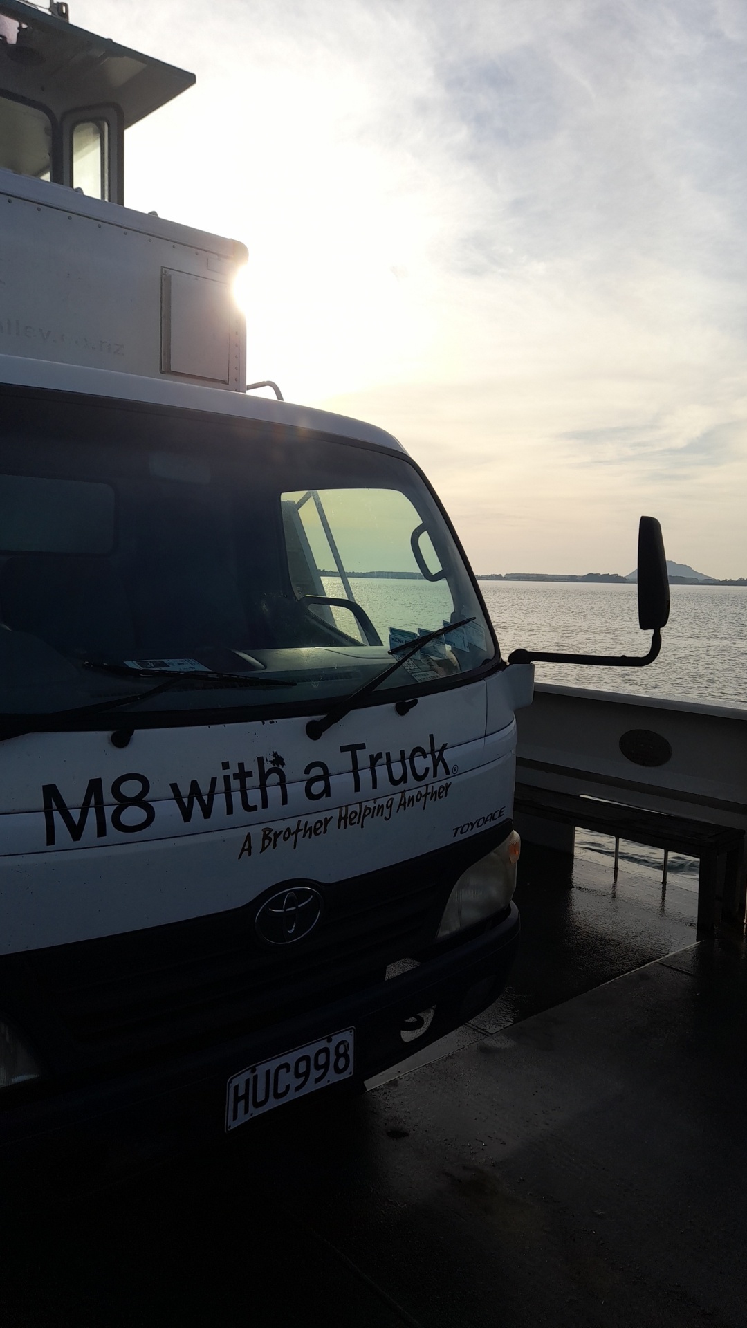 M8 With A Truck at sunset by the harbour